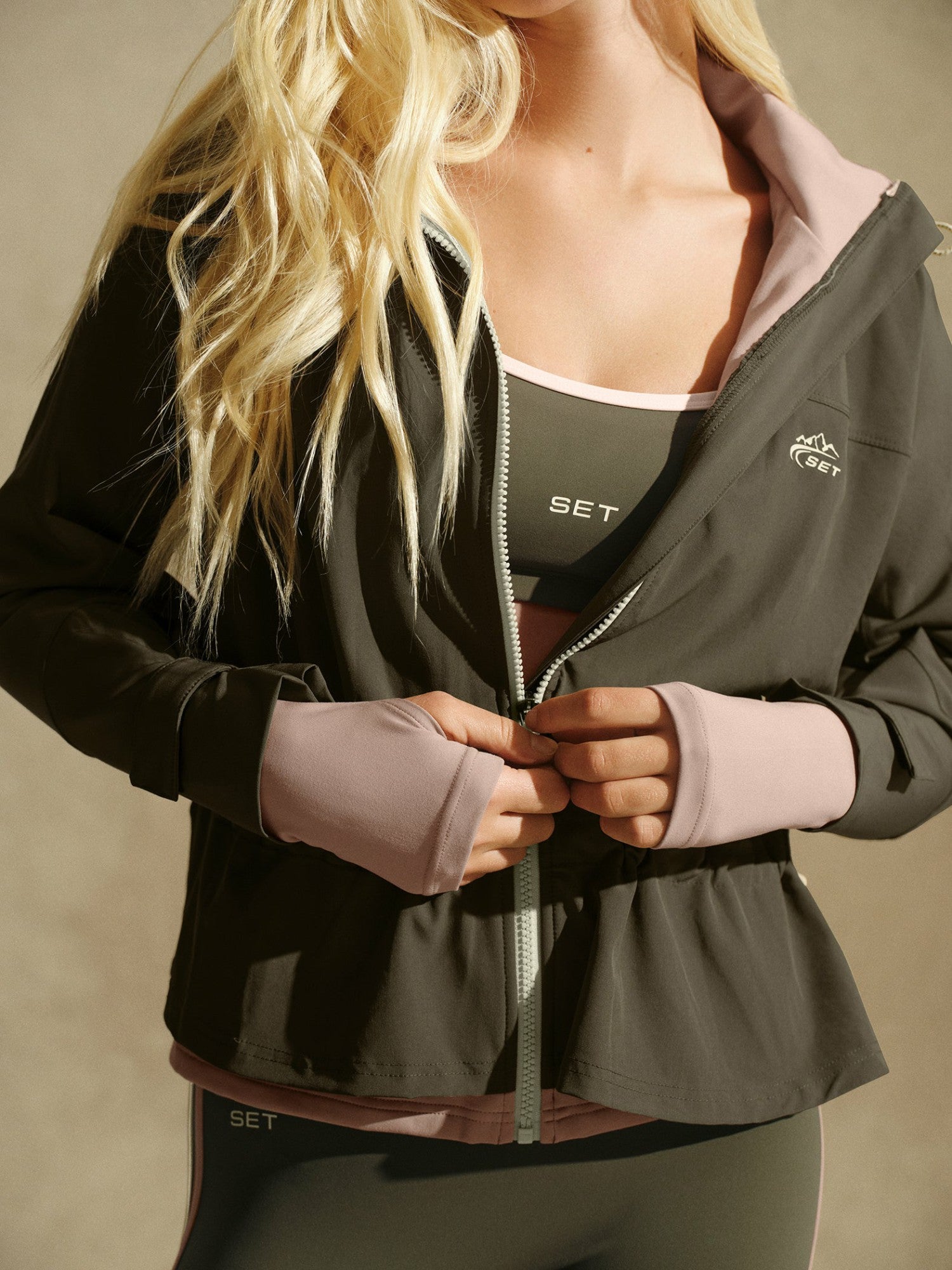 NYLON DUET CINCHED WINDBREAKER - SEDONA | SET ACTIVE