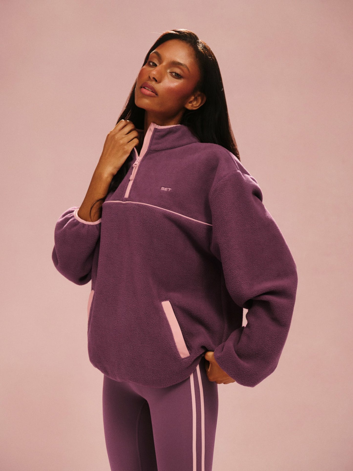 MICROFLEECE HALF ZIP - ROSEBUD | SET ACTIVE