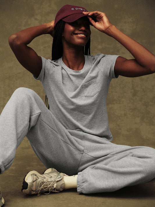 MIDWEIGHT SWEATS STAPLE OLD SCHOOL SWEATPANTS - FOG HEATHER GREY | SET ACTIVE