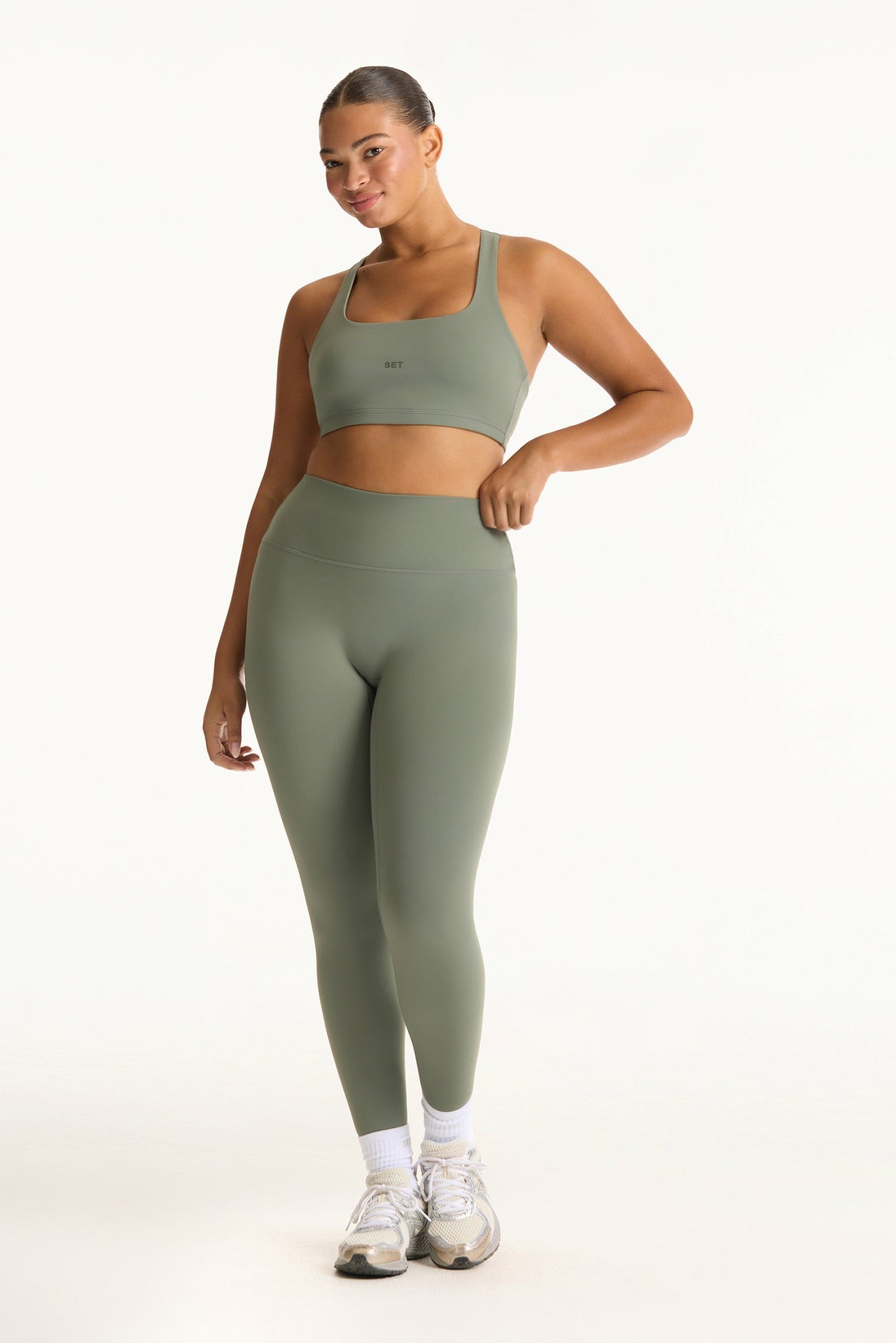 SPORTBODY® SPORTY HIGH-RISE LEGGINGS - KELP | SET ACTIVE