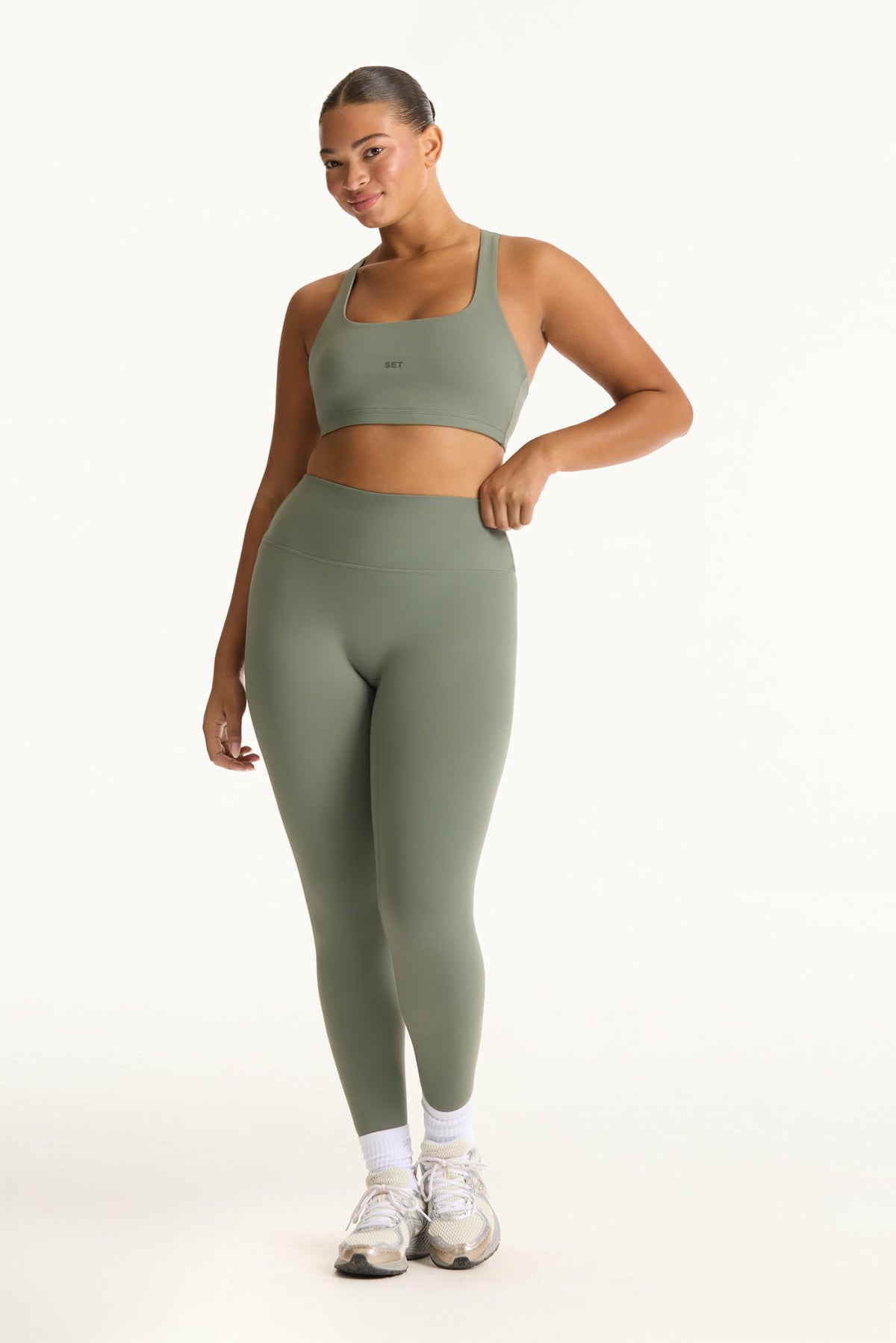 SPORTBODY® SPORTY HIGH-RISE LEGGINGS - KELP | SET ACTIVE