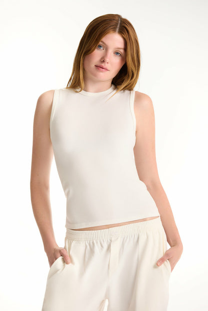 RIBBED MODAL BODY MUSCLE TANK - BLANC | SET ACTIVE