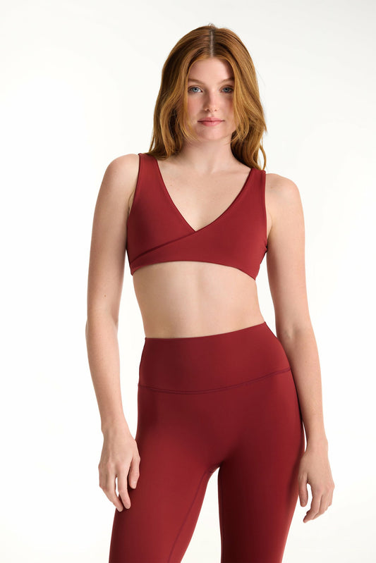 BREATHE 1.0 CONTRAST WRAP BRA - SNAPPER | SET ACTIVE