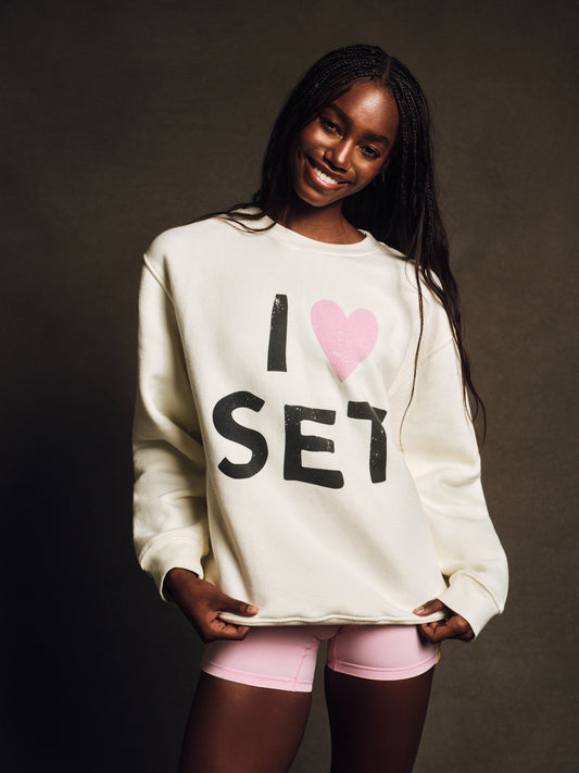 MIDWEIGHT SWEATS STAPLE I LOVE SET CREWNECK - ICING | SET ACTIVE