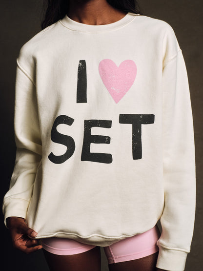MIDWEIGHT SWEATS STAPLE I LOVE SET CREWNECK - ICING | SET ACTIVE