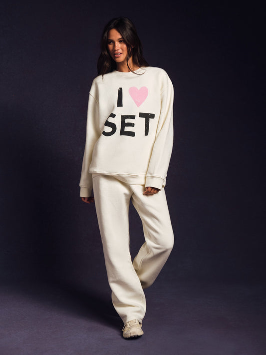 MIDWEIGHT SWEATS STAPLE STRAIGHT LEG SWEATPANTS - ICING | SET ACTIVE