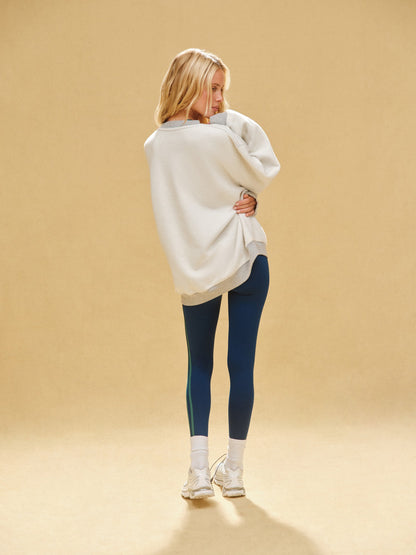 MIDWEIGHT SWEATS STAPLE SET REVERSE PALM CREWNECK - FOG HEATHER GREY | SET ACTIVE