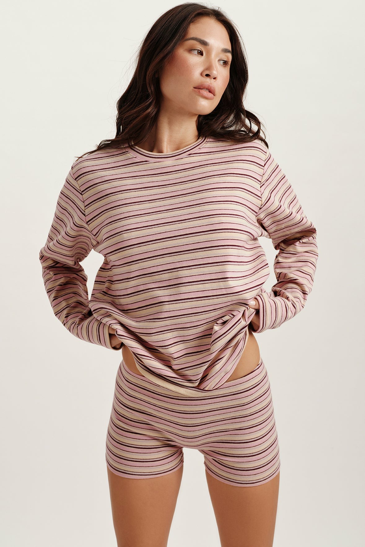 STRIPE JERSEY STRIPE OVERSIZED LONG SLEEVE - FLIRT | SET ACTIVE