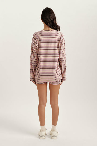 STRIPE JERSEY STRIPE OVERSIZED LONG SLEEVE - FLIRT | SET ACTIVE