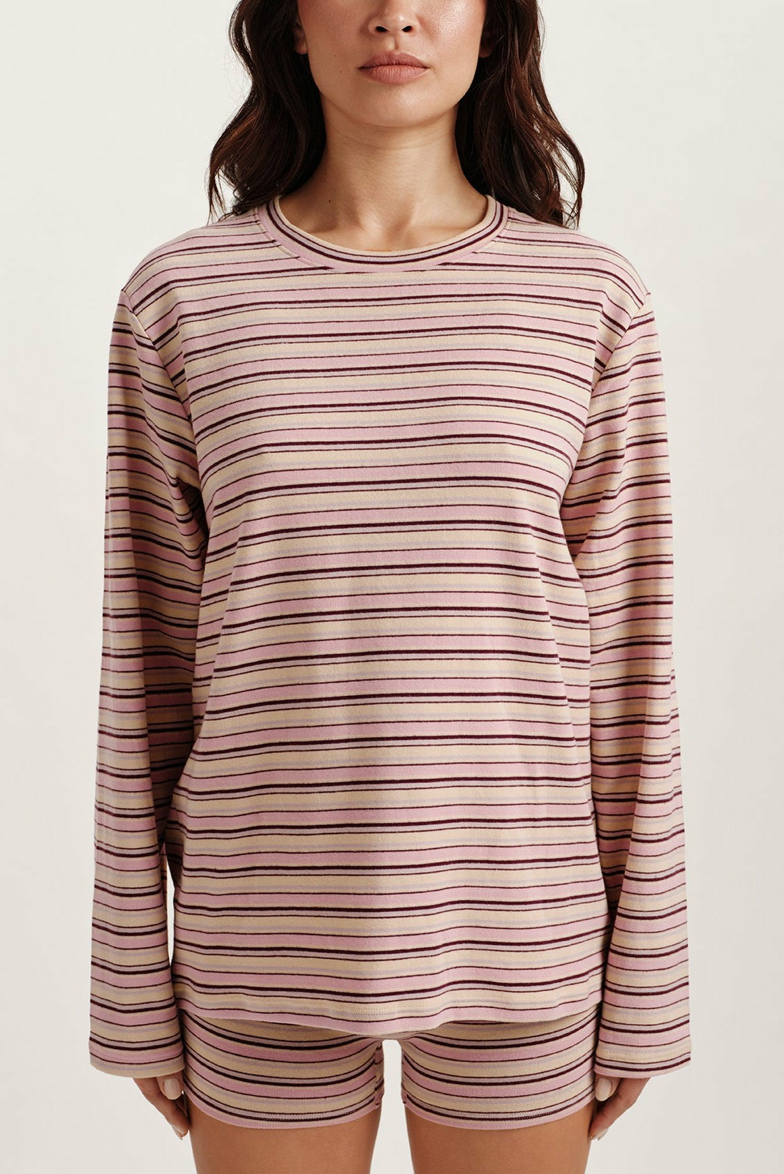 STRIPE JERSEY STRIPE OVERSIZED LONG SLEEVE - FLIRT | SET ACTIVE