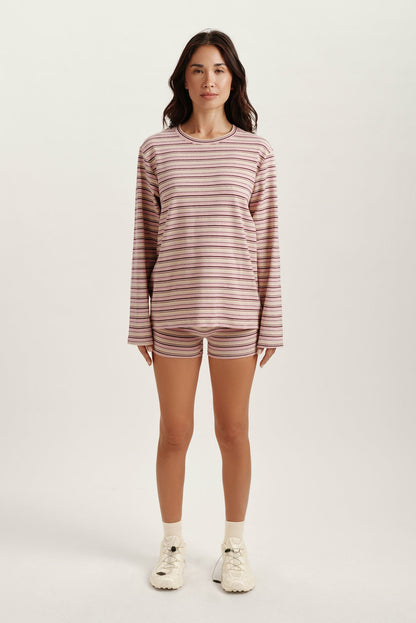 STRIPE JERSEY STRIPE SHORTS - FLIRT | SET ACTIVE