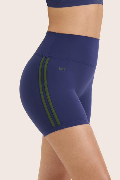SPORTBODY® SPORTY DUO STRIPE SHORTS - LAKE | SET ACTIVE