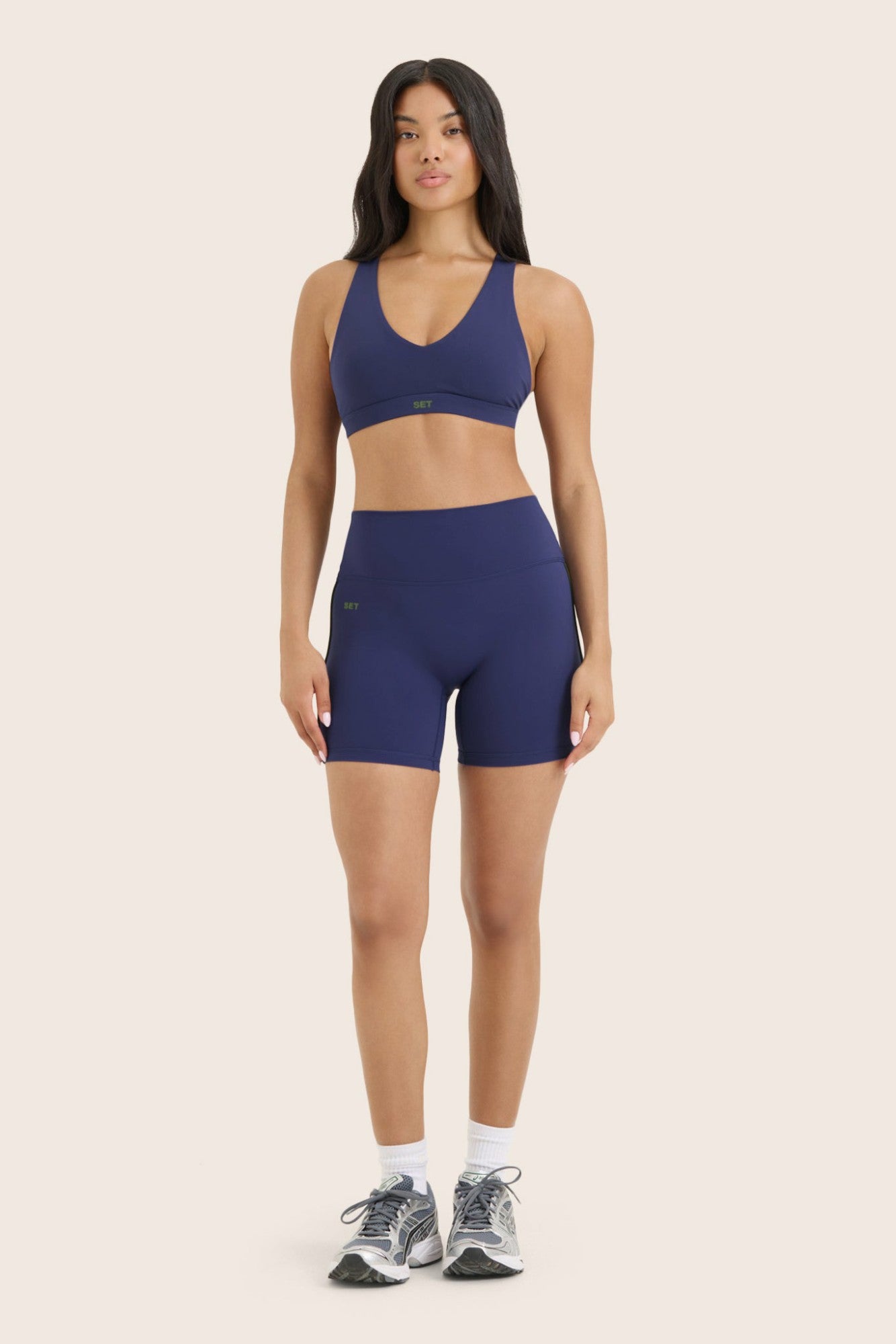 SPORTBODY® SPORTY DUO STRIPE SHORTS - LAKE | SET ACTIVE