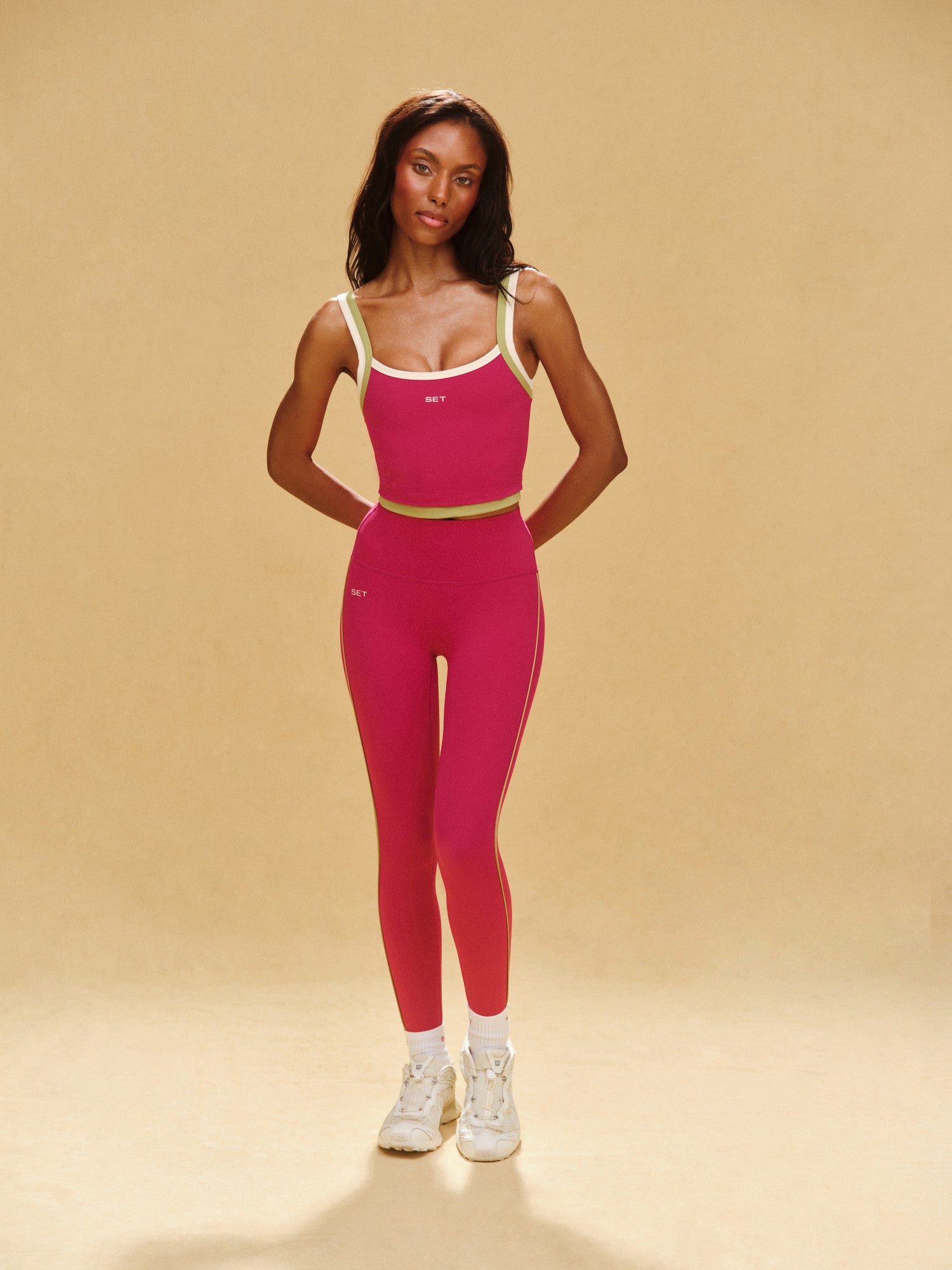 BREATHE 1.0 CONTRAST DOUBLE STRAP TANK - HIBISCUS | SET ACTIVE