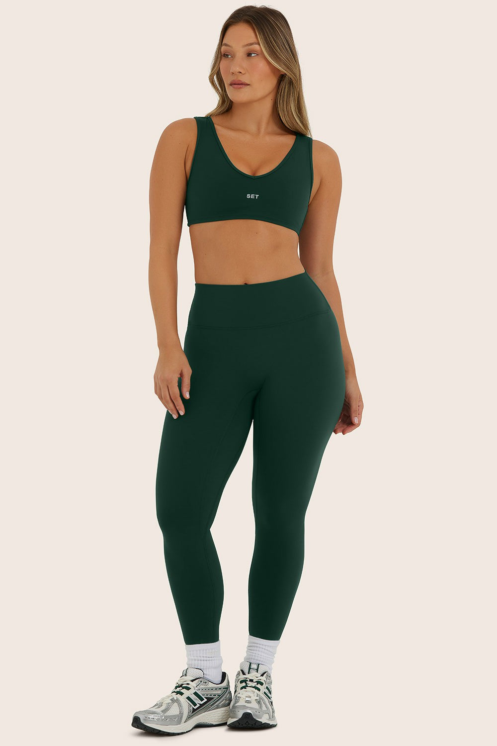 SPORTBODY® SPORTY MID-RISE LEGGINGS - BEETLE | SET ACTIVE