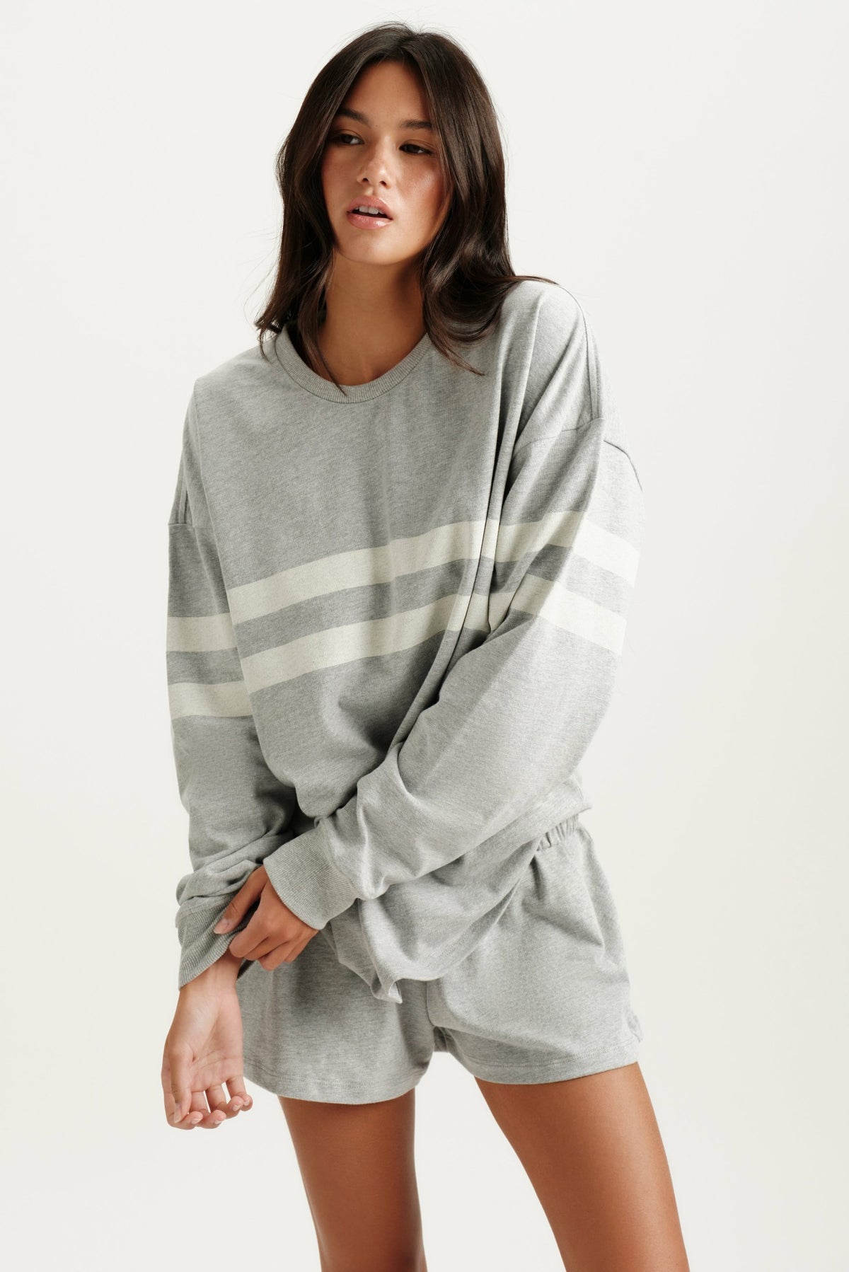 HEAVY COTTON EASY STRIPE LONG SLEEVE - WORN | SET ACTIVE