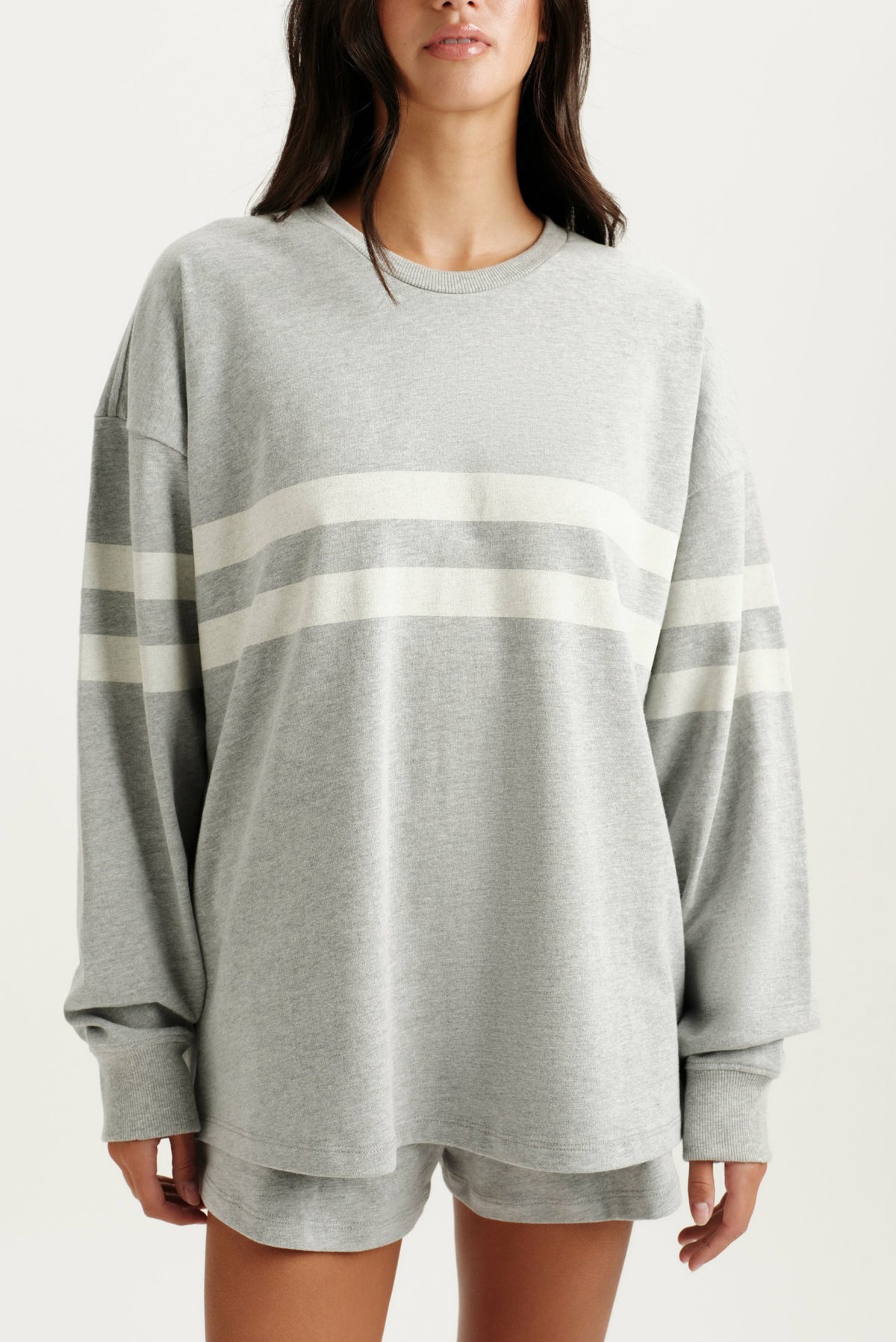 HEAVY COTTON EASY STRIPE LONG SLEEVE - WORN | SET ACTIVE