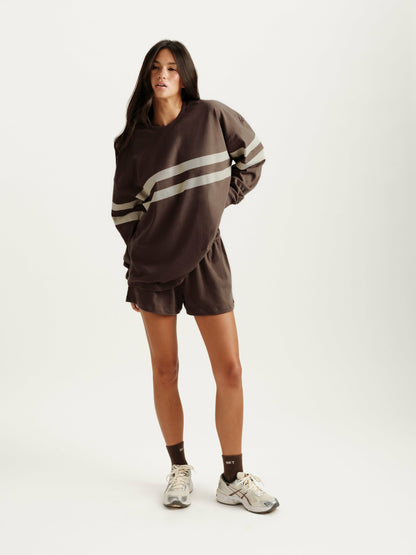 HEAVY COTTON EASY STRIPE LONG SLEEVE - GRAIN | SET ACTIVE