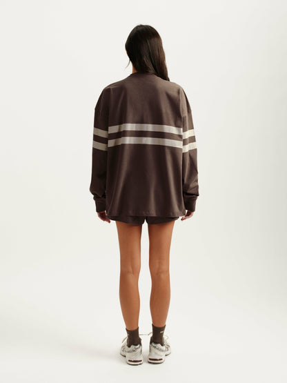 HEAVY COTTON EASY STRIPE LONG SLEEVE - GRAIN | SET ACTIVE