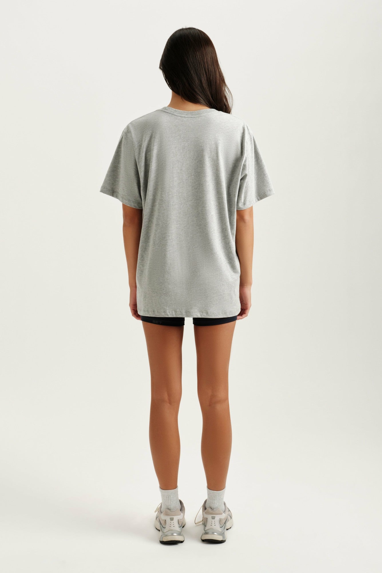 CLASSIC COTTON DAILY BOYFRIEND TEE - FOG HEATHER GREY | SET ACTIVE