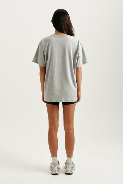 CLASSIC COTTON DAILY BOYFRIEND TEE - FOG HEATHER GREY | SET ACTIVE