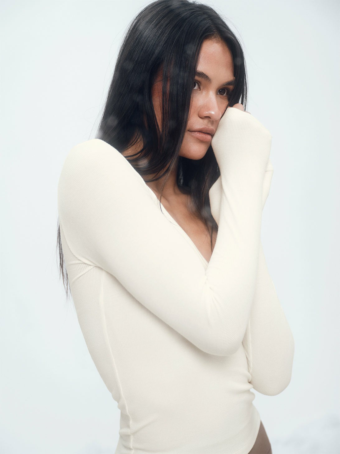 RIBBED MODAL BODY HENLEY - DUST | SET ACTIVE