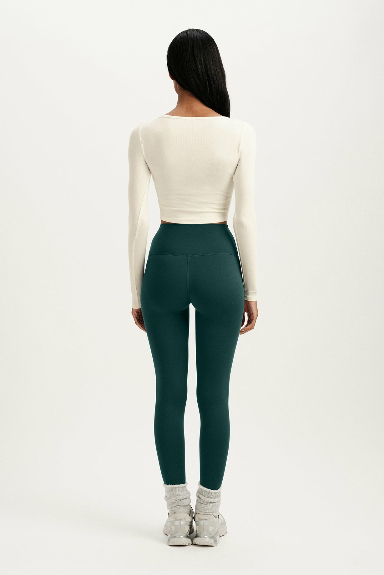 RIBBED MODAL BODY SQUARENECK LONG SLEEVE - DUST | SET ACTIVE