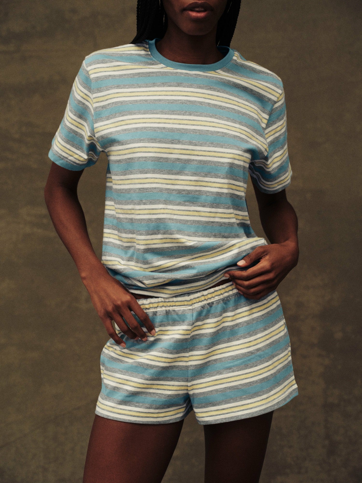 HEAVY COTTON EASY STRIPE SHORTS - CASSETTE | SET ACTIVE