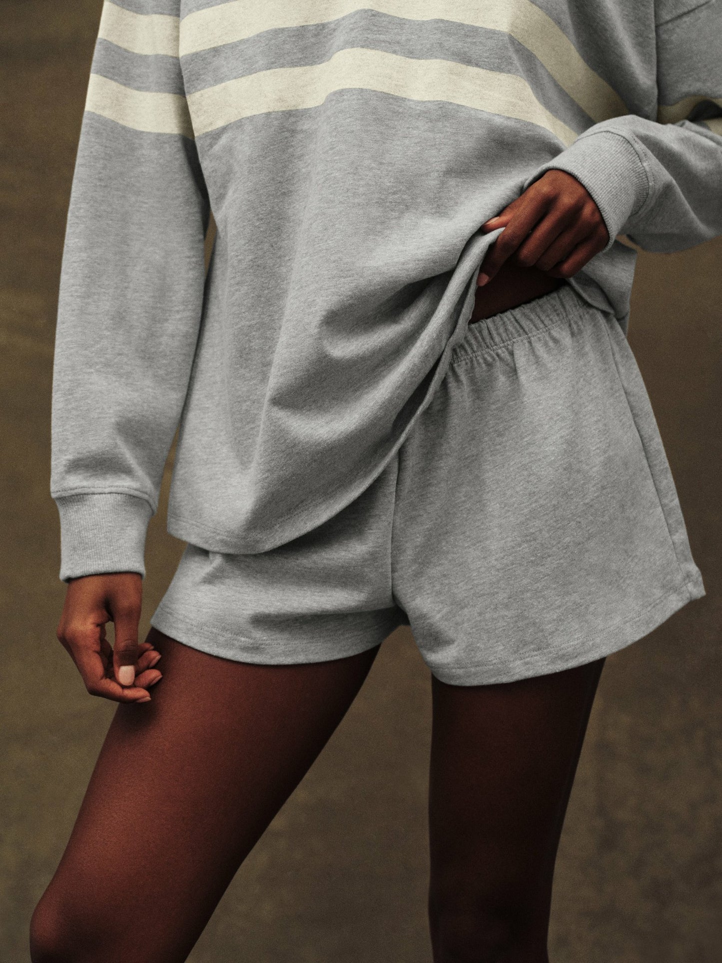 HEAVY COTTON EASY SHORTS - FOG HEATHER GREY | SET ACTIVE