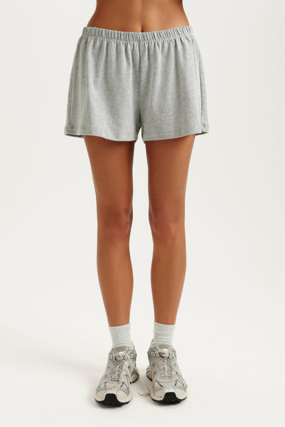 HEAVY COTTON EASY SHORTS - FOG HEATHER GREY | SET ACTIVE