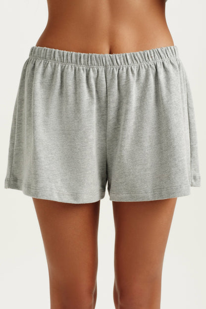 HEAVY COTTON EASY SHORTS - FOG HEATHER GREY | SET ACTIVE