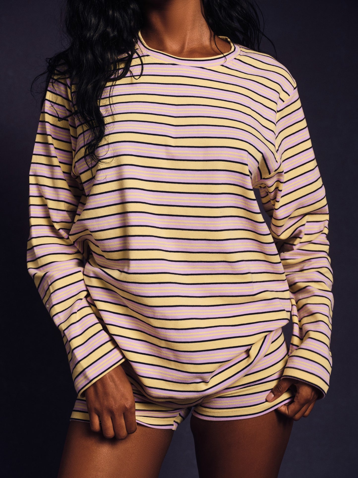 STRIPE JERSEY STRIPE OVERSIZED LONG SLEEVE - STREAMER | SET ACTIVE