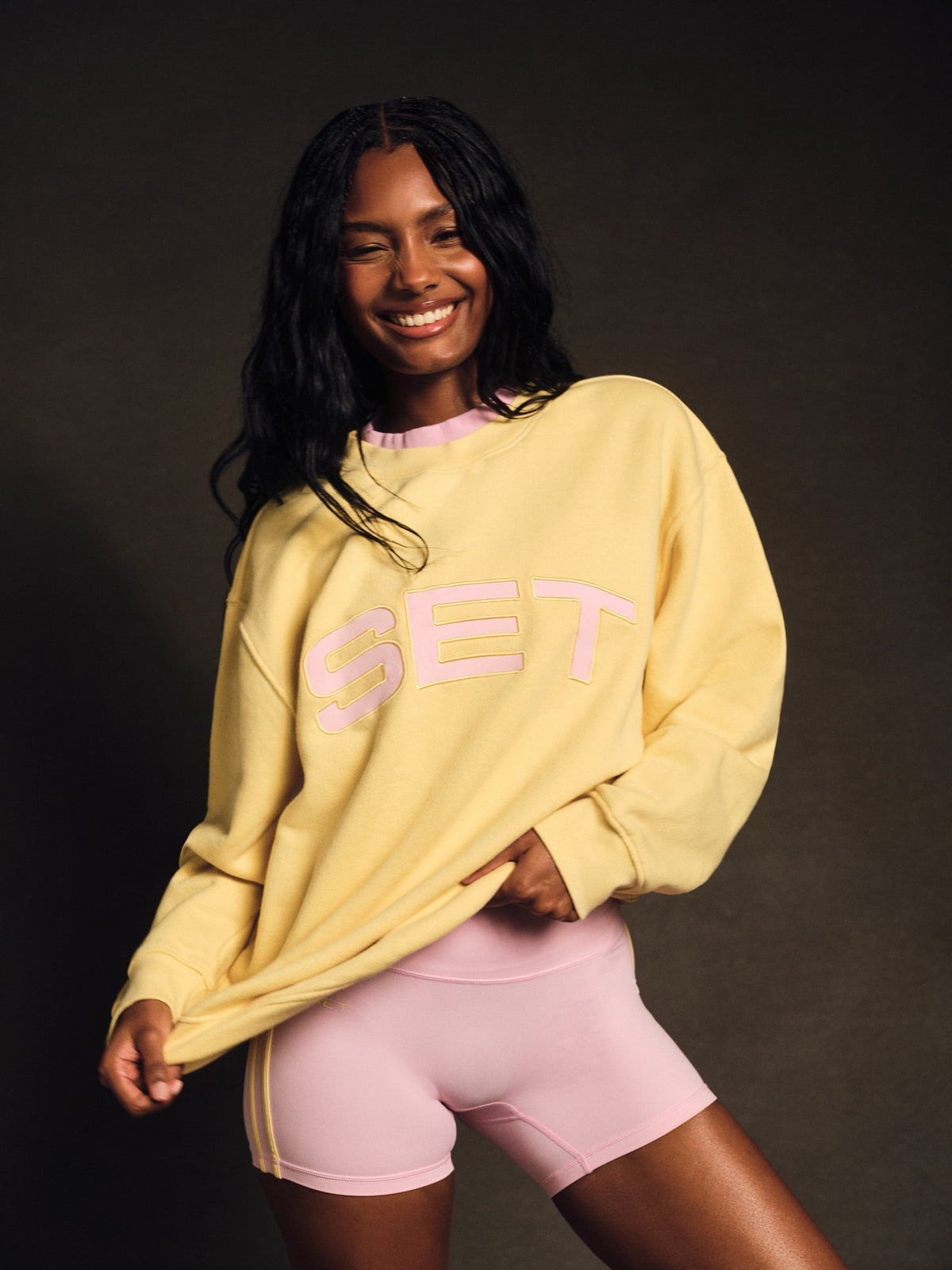MIDWEIGHT SWEATS STAPLE SET LAYERED CREWNECK - TAFFY | SET ACTIVE