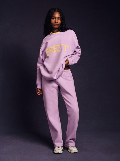 MIDWEIGHT SWEATS STAPLE SET LAYERED CREWNECK - BUTTERCREAM | SET ACTIVE