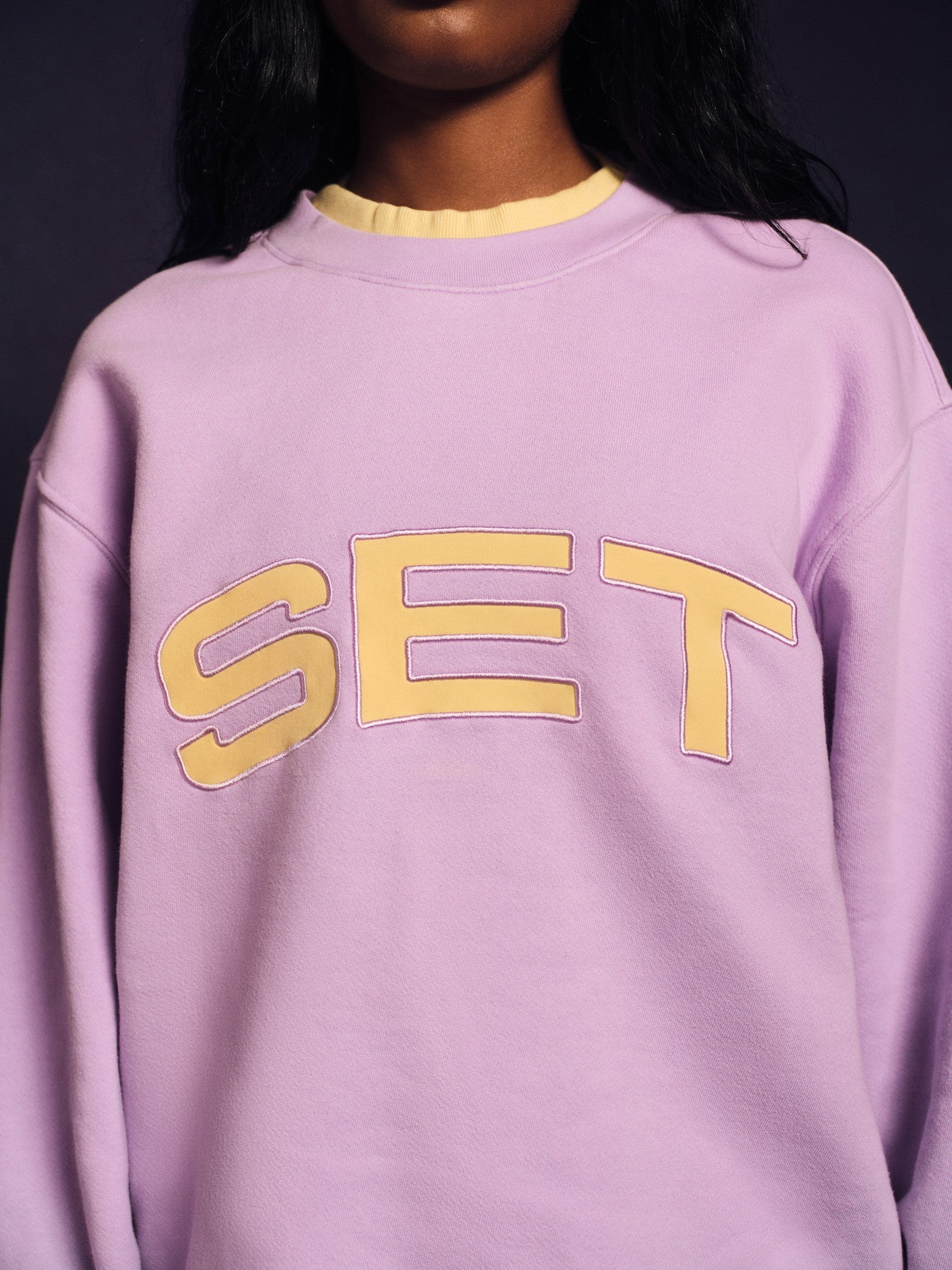 MIDWEIGHT SWEATS STAPLE SET LAYERED CREWNECK - BUTTERCREAM | SET ACTIVE