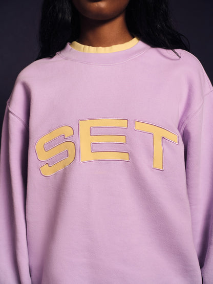 MIDWEIGHT SWEATS STAPLE SET LAYERED CREWNECK - BUTTERCREAM | SET ACTIVE