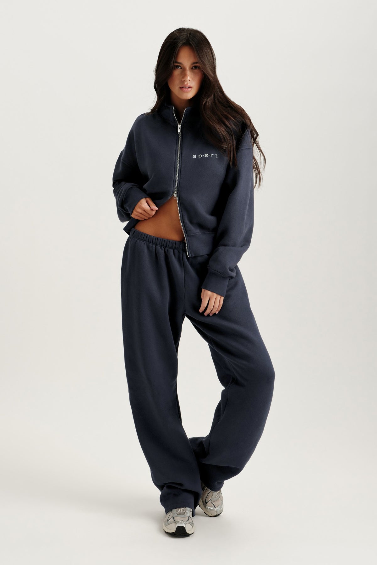 MIDWEIGHT SWEATS STAPLE SET FUNNEL ZIP - INDIGO | SET ACTIVE
