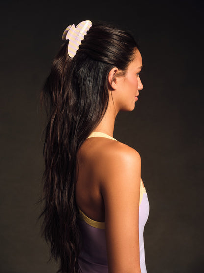 SET STRIPE CLAW CLIP - BUTTERCREAM | SET ACTIVE