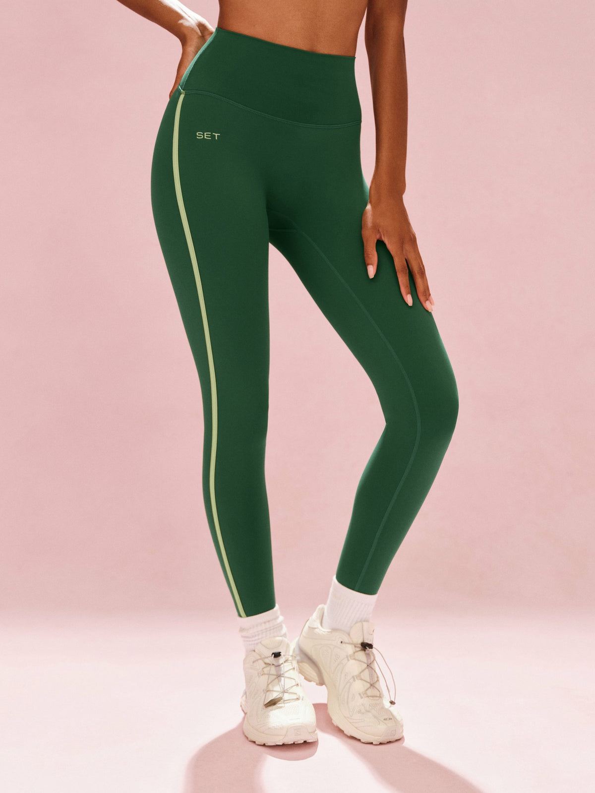 SPORTBODY® SPORTY STRIPE LEGGINGS - LAWN | SET ACTIVE