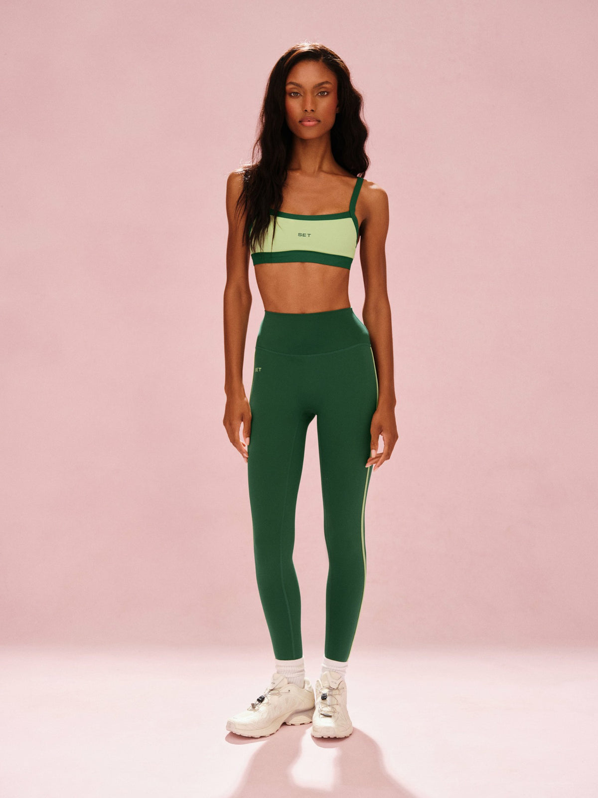 SPORTBODY® SPORTY STRIPE LEGGINGS - LAWN | SET ACTIVE