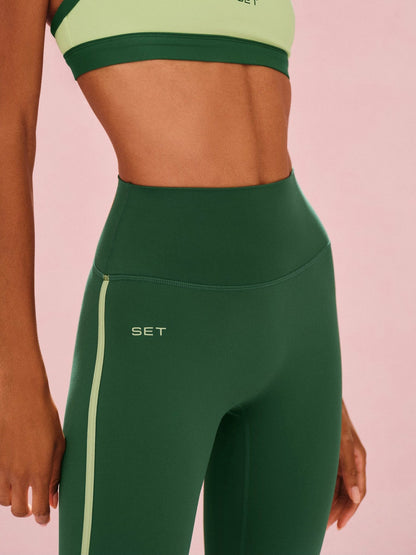 SPORTBODY® SPORTY STRIPE LEGGINGS - LAWN | SET ACTIVE
