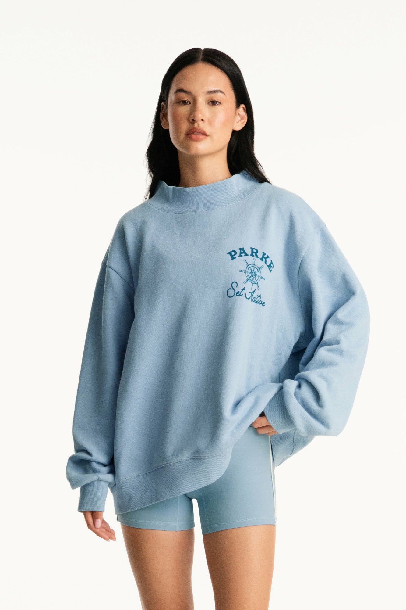 SET X PARKE SAIL GRAPHIC MOCKNECK - OVERCAST | SET ACTIVE
