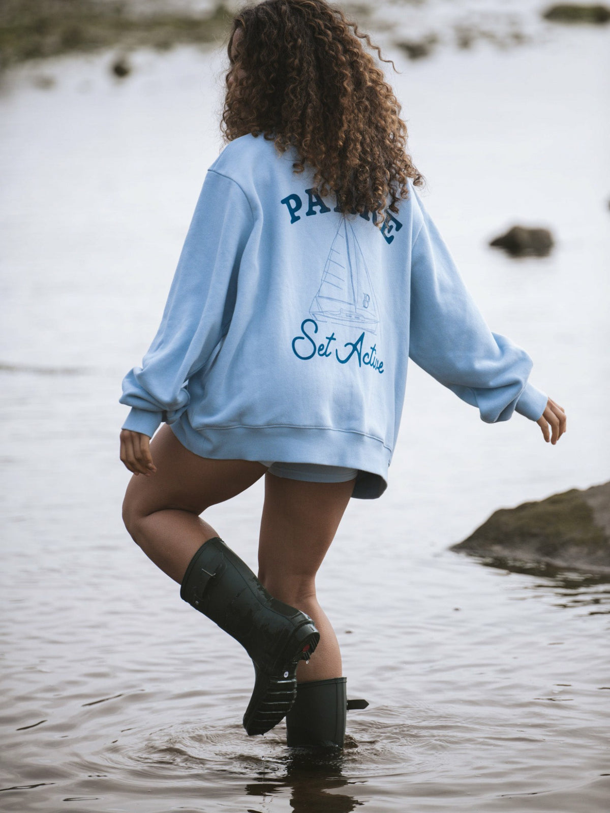 SET X PARKE SAIL GRAPHIC MOCKNECK - OVERCAST | SET ACTIVE