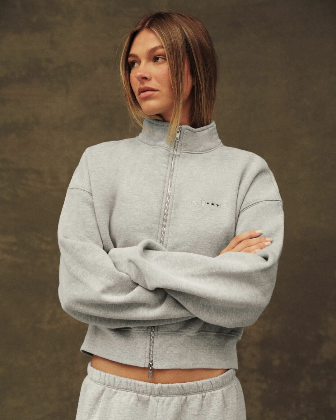 MIDWEIGHT SWEATS STAPLE SET FUNNEL ZIP - FOG HEATHER GREY | SET ACTIVE